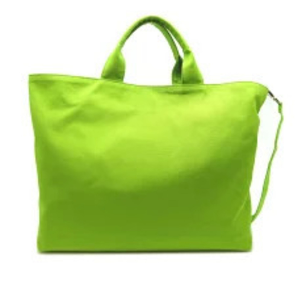 Prada Shoulder Drill Canapa Green Tote FELCE Bag Canvas Green